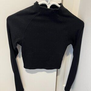 Zara cropped black long-sleeve turtleneck